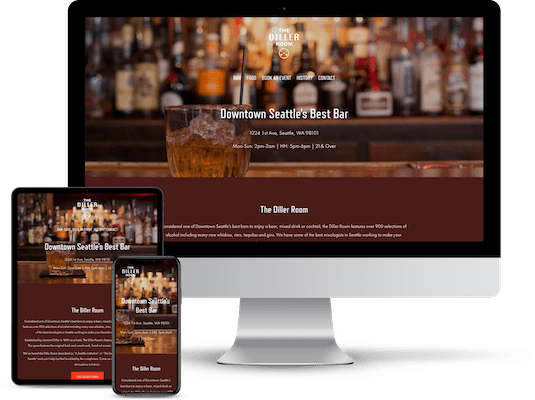 Squarespace restaurant bar website design
